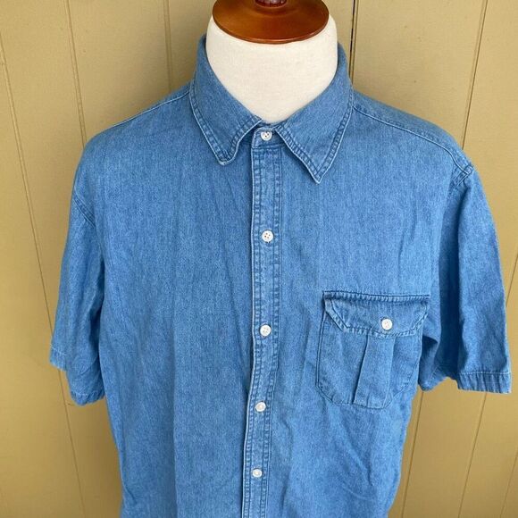 Open trails men XL 100% cotton button down short sleeve - Picture 3 of 9